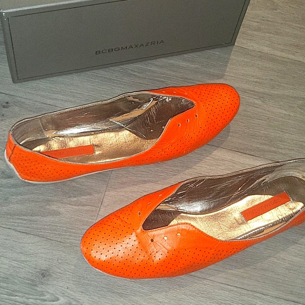 Neon Orange Slip on Tennis Shoes